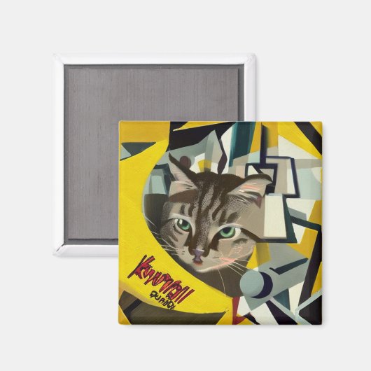 Banana Phone Cat Magnet (Vorderseite/Rückseite)