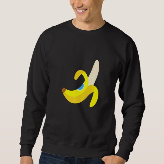 Banana Plantain Niedlich Reif Geschälte Früchte Ye Sweatshirt (Vorderseite)