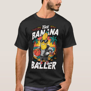 Banana Playing Basketball Frucht Lover Basketball  T-Shirt