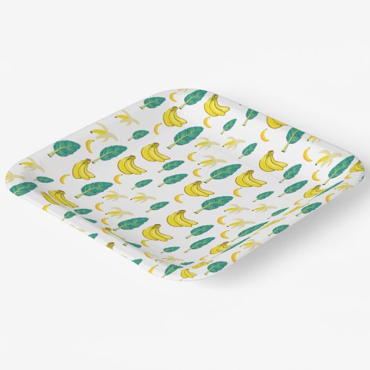 Banana Print Paper-Teller Pappteller (Gewinkelt)