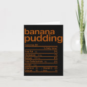 Banana Pudding Nutrition Facts Funny Thanksgiving Karte (Vorderseite)
