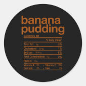 Banana Pudding Nutrition Facts Funny Thanksgiving Runder Aufkleber (Vorderseite)