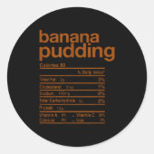 Banana Pudding Nutrition Facts Funny Thanksgiving  Runder Aufkleber (Vorderseite)