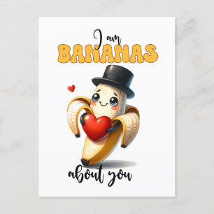 Banana Punny Funny Valentine Postkarte