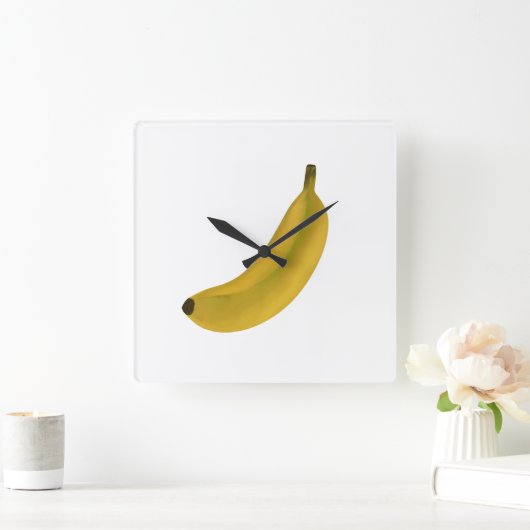 Banana Quadratische Wanduhr (Zuhause)