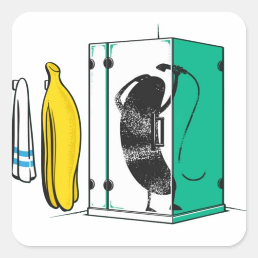 Banana Quadratischer Aufkleber (Vorderseite)