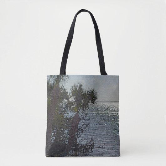 Banana River Palm Trees Painterly Tasche (Vorderseite)