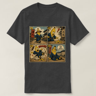 Banana Ronin Slip — Lustiger Bushido-Comicstrip T-Shirt