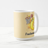 Banana Slam Dunk HandGezeichnet Kunstwerk individu Kaffeetasse (VorderseiteRechts)