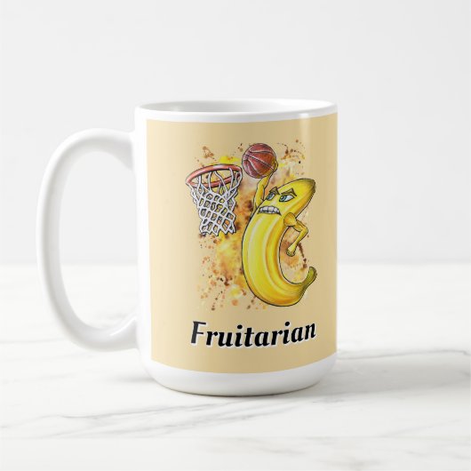 Banana Slam Dunk HandGezeichnet Kunstwerk individu Kaffeetasse (Links)