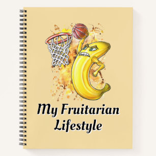 Banana Slam Dunk Shot Fruity Anpassbarer Titel Notizblock