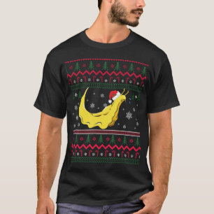 Banana Slug Santa Claus Ugly Christmas Pattern Hol T-Shirt