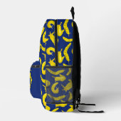 Banana Slugs Bright Yellow, Royal Blue Gemustert Bedruckter Rucksack (Rechts)