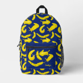 Banana Slugs Bright Yellow, Royal Blue Gemustert Bedruckter Rucksack (Vorderseite)