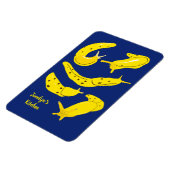 Banana Slugs Gelb und Royal Blue Personalisiert Magnet (Linke Seite)