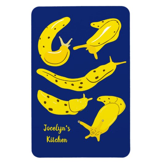 Banana Slugs Gelb und Royal Blue Personalisiert Magnet (Vertikal)
