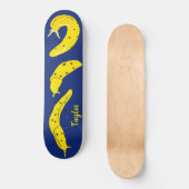 Banana Slugs Gelb und Royal Blue Personalisiert Skateboard (Vorderseite)