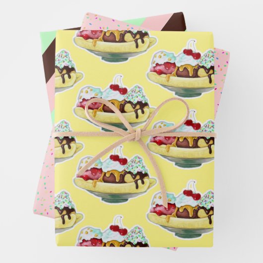 Banana Split Birthday Packpapier Blätter (Beispiel)