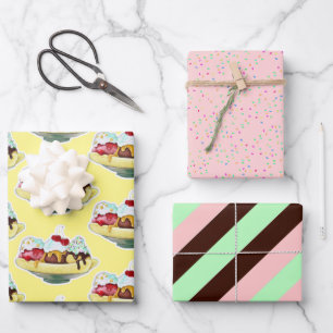 Banana Split Birthday Packpapier Blätter