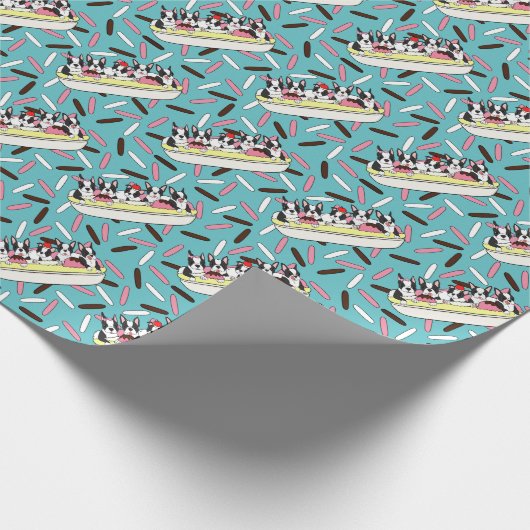 Banana split Boston mit besprüht Geschenkpapier (Ecke)