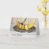 Banana Split Dessert Geburtstagskarte Karte (Gelbe Blume)