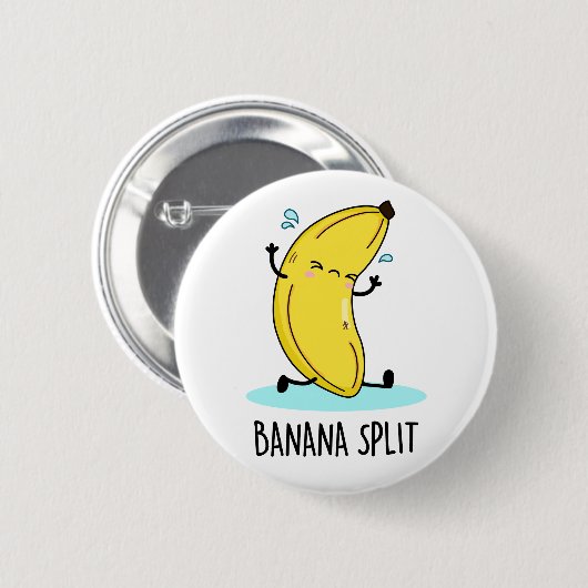 Banana Split Funny Dancing Banana Pub Button (Vorne & Hinten)