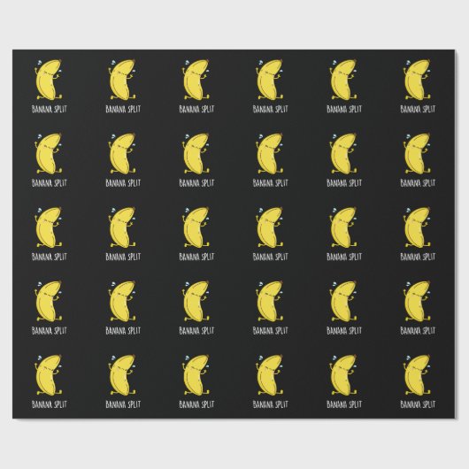 Banana Split Funny Dancing Banana Pub Dark BG Geschenkpapier (Flach)