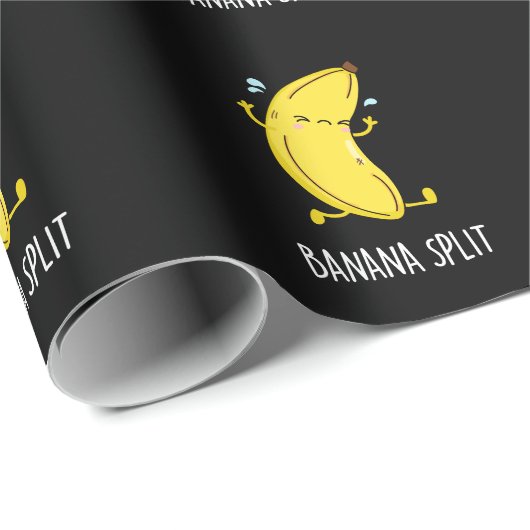 Banana Split Funny Dancing Banana Pub Dark BG Geschenkpapier (Rolleneckpunkt)