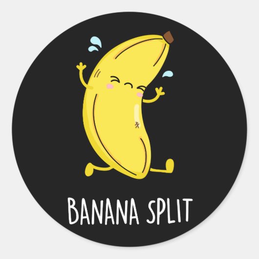 Banana Split Funny Dancing Banana Pub Dark BG Runder Aufkleber (Vorderseite)
