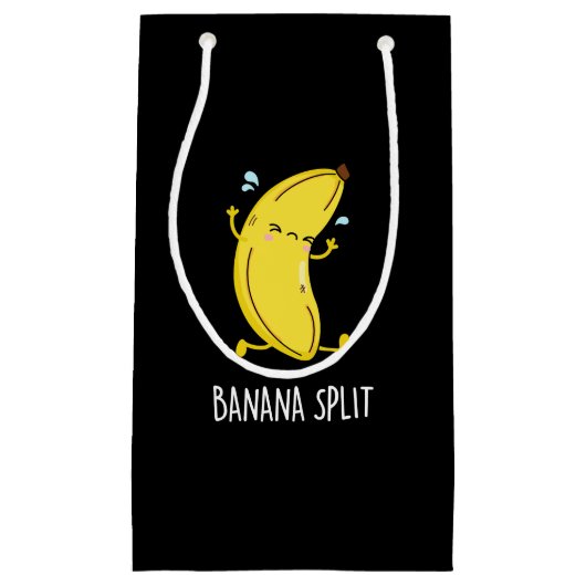 Banana Split Funny Dancing Banana Pun (Dark BG) Kleine Geschenktüte (Vorderseite)