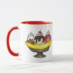 Banana Split Ice Cream Shoppe Sonntag Fundament Tasse