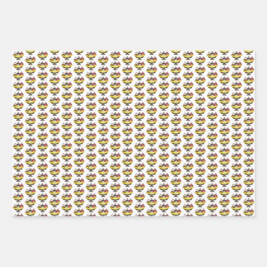 Banana Split Ice Cream Sundae Scoop Geschenkpapier Set (Vorderseite 2)