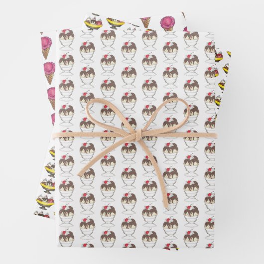 Banana Split Ice Cream Sundae Scoop Geschenkpapier Set (Beispiel)
