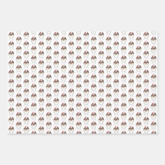 Banana Split Ice Cream Sundae Scoop Geschenkpapier Set (Vorderseite)