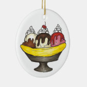 Banana Split Ice Keramik Ornament (Rechts)