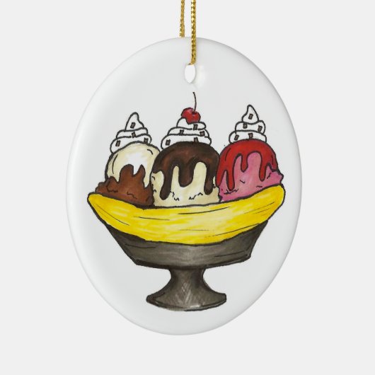 Banana Split Ice Keramik Ornament (Rechts)