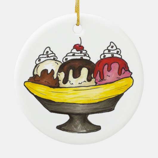 Banana Split Ice Keramik Ornament (Hinten)
