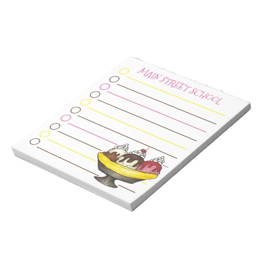 Banana Split Ice Notizblock (Rotiert)