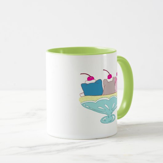 Banana split kittens "Momo, Coco and Biru" Tasse (VorderseiteRechts)