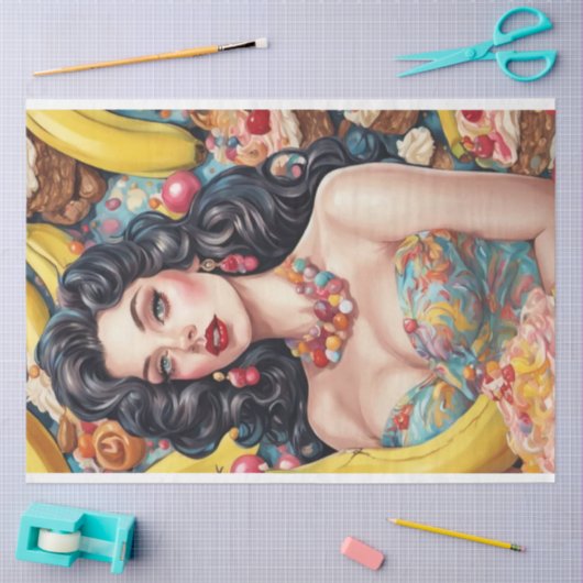 Banana Split Pinup Retro Decoupage Seidenpapier (Basteln)