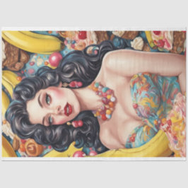 Banana Split Pinup Retro Decoupage Seidenpapier