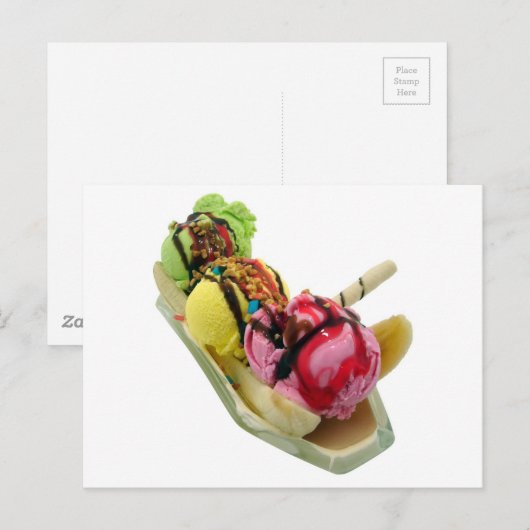 Banana Split Postkarte (Vorne/Hinten)