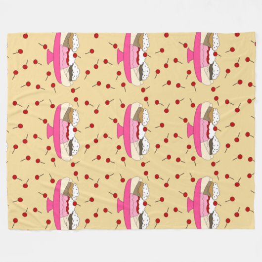 Banana Split Print Fleecedecke (Vorderseite (Horizontal))