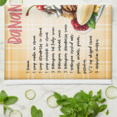 Banana Split Rezept Geschirrtuch (Gefaltet)