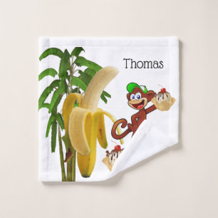 Banana Split Tree Monkey Badezimmer Handtuch Sets