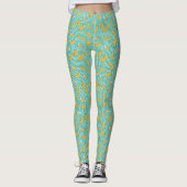 Banana Stripe Vector Muster | Aquamarin Leggings (Vorderseite)