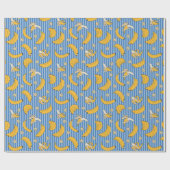 Banana Stripe Vector Muster | Classic Blue Geschenkpapier (Flach)