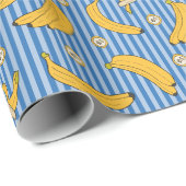 Banana Stripe Vector Muster | Classic Blue Geschenkpapier (Rolleneckpunkt)