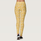 Banana Stripe Vector Muster | Gelb Leggings (Rückseite)