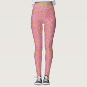 Banana Stripe Vector Muster | Magenta Pink Leggings (Vorderseite)